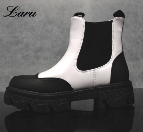 Stiefelette Boots Black and White 9884 [37 | schwarz/weiß]